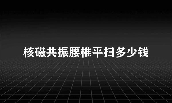 核磁共振腰椎平扫多少钱