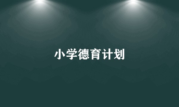 小学德育计划