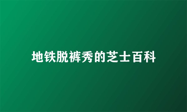 地铁脱裤秀的芝士百科