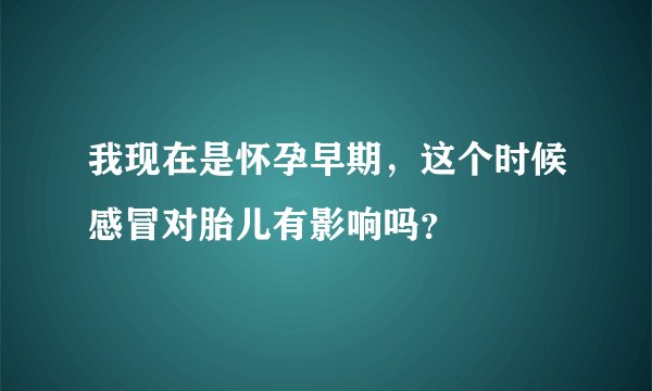 我现在是怀孕早期,这个时候感冒对胎儿有影响吗?