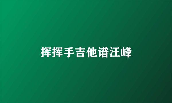 挥挥手吉他谱汪峰