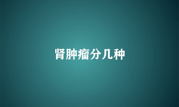 肾肿瘤分几种