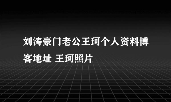 刘涛豪门老公王珂个人资料博客地址 王珂照片