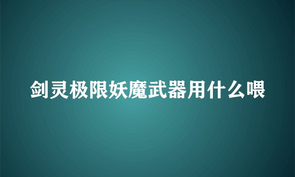 剑灵极限妖魔武器用什么喂