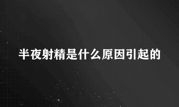 半夜射精是什么原因引起的