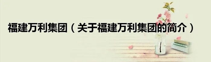 福建万利集团(关于福建万利集团的简介)