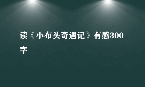 读《小布头奇遇记》有感300字