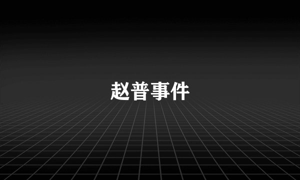 赵普事件
