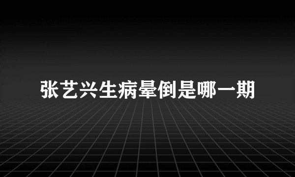 张艺兴生病晕倒是哪一期