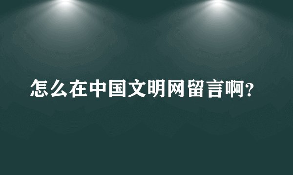 怎么在中国文明网留言啊？