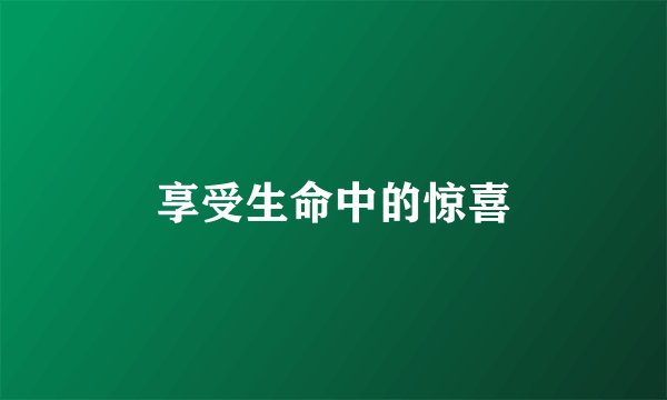 享受生命中的惊喜