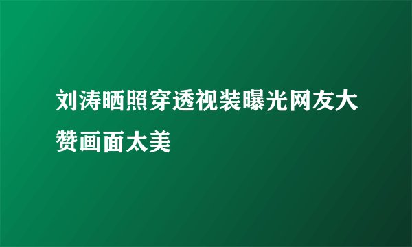刘涛晒照穿透视装曝光网友大赞画面太美