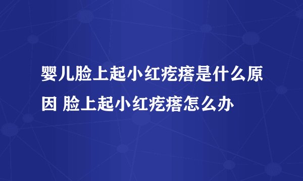 婴儿脸上起小红疙瘩是什么原因 脸上起小红疙瘩怎么办