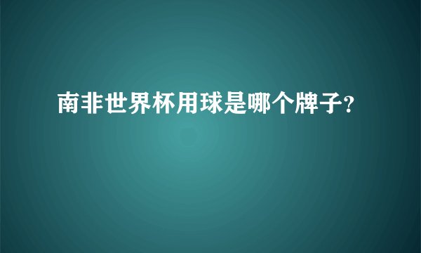 南非世界杯用球是哪个牌子?