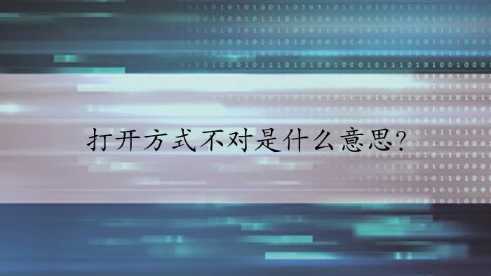 打开方式不对是什么意思？
