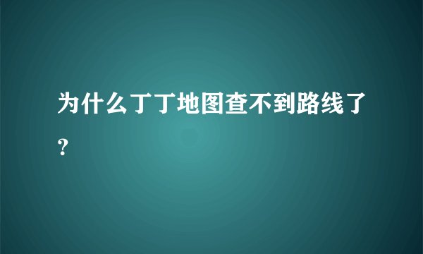 为什么丁丁地图查不到路线了？