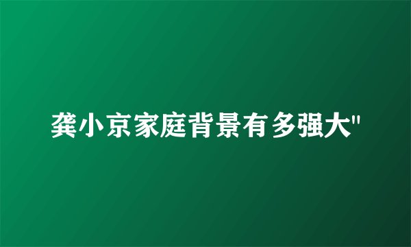 龚小京家庭背景有多强大