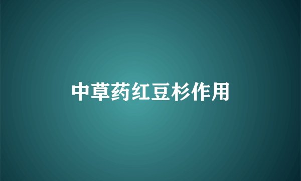 中草药红豆杉作用