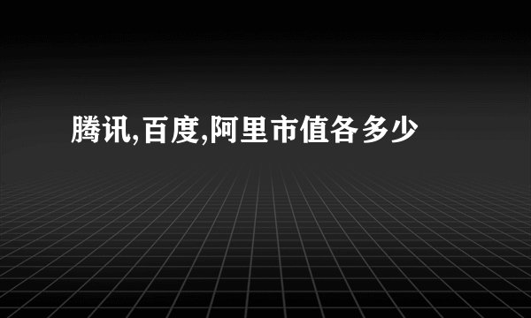 腾讯,百度,阿里市值各多少
