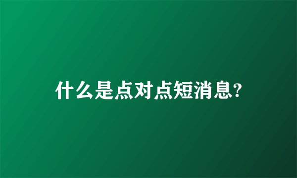 什么是点对点短消息?