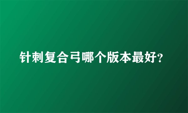 针刺复合弓哪个版本最好？
