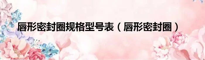 唇形密封圈规格型号表（唇形密封圈）