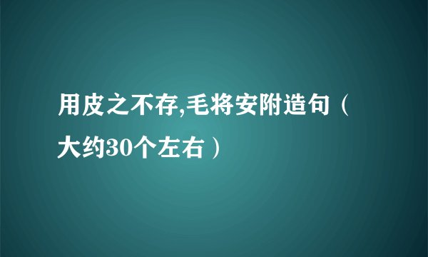 用皮之不存,毛将安附造句（大约30个左右）