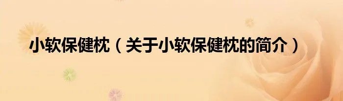 小软保健枕（关于小软保健枕的简介）