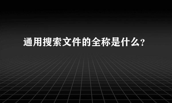 通用搜索文件的全称是什么?