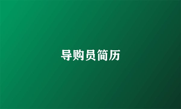 导购员简历