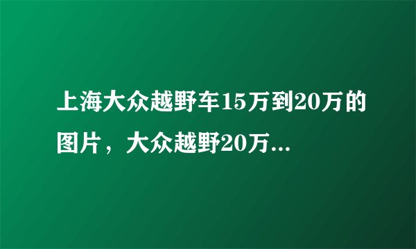 上海大众越野车15万到20万的图片,大众越野20万左右的车