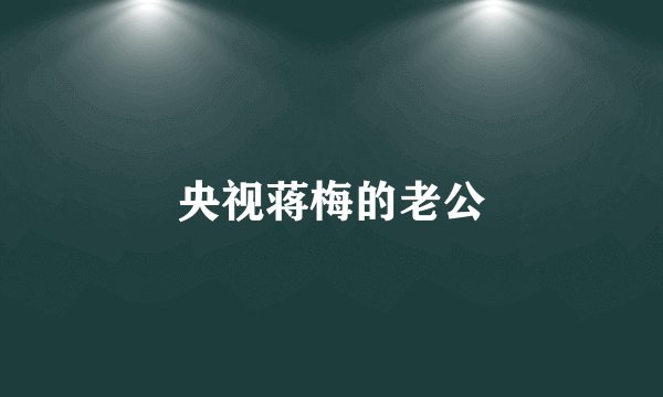 央视蒋梅的老公