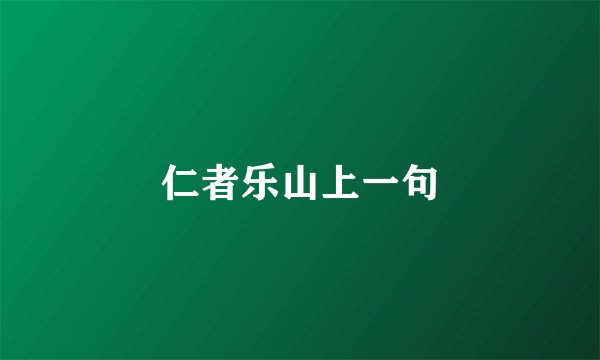 仁者乐山上一句