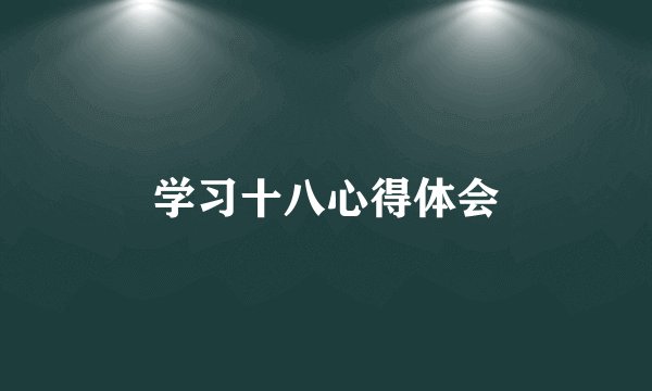 学习十八心得体会