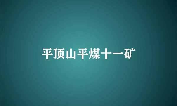 平顶山平煤十一矿