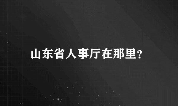 山东省人事厅在那里？