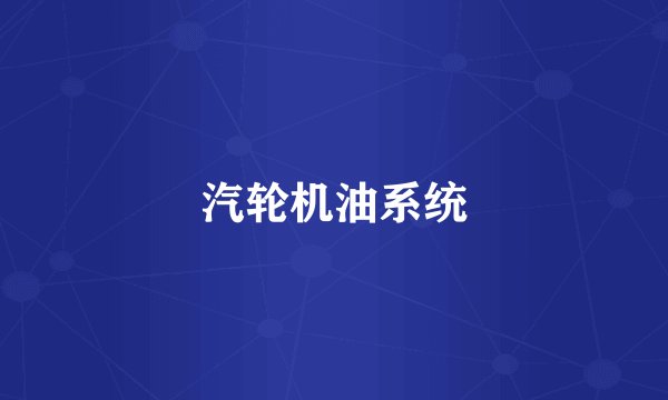汽轮机油系统