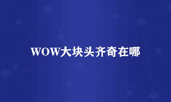 WOW大块头齐奇在哪