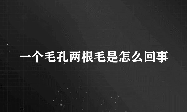 一个毛孔两根毛是怎么回事