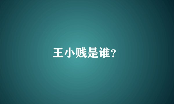 王小贱是谁？