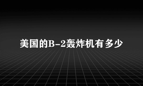 美国的B-2轰炸机有多少