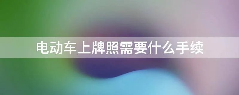 电动车上牌照需要什么手续