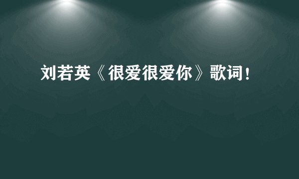 刘若英《很爱很爱你》歌词！