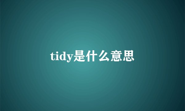 tidy是什么意思