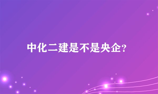 中化二建是不是央企？