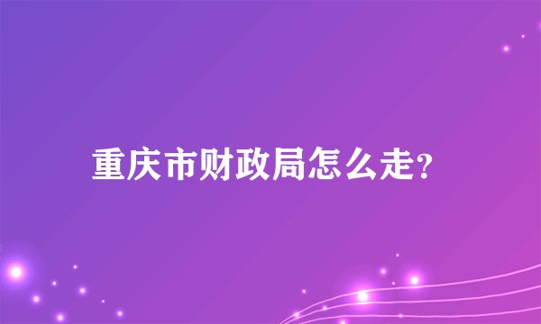 重庆市财政局怎么走？