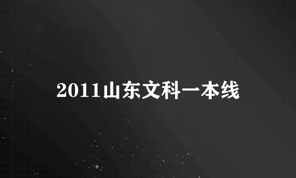 2011山东文科一本线