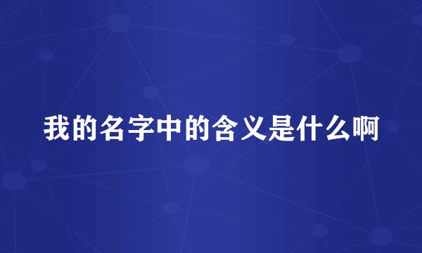 我的名字中的含义是什么啊