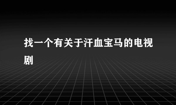 找一个有关于汗血宝马的电视剧