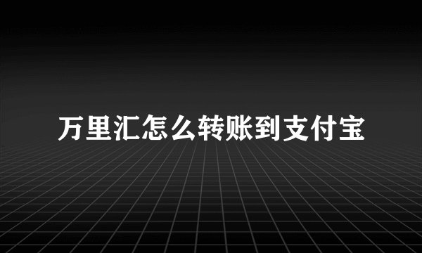 万里汇怎么转账到支付宝